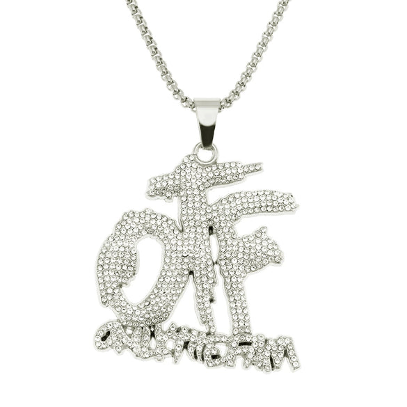 Alloy Letter Pendant Necklace With Diamond Mosaic Three Dimensional Creative Design