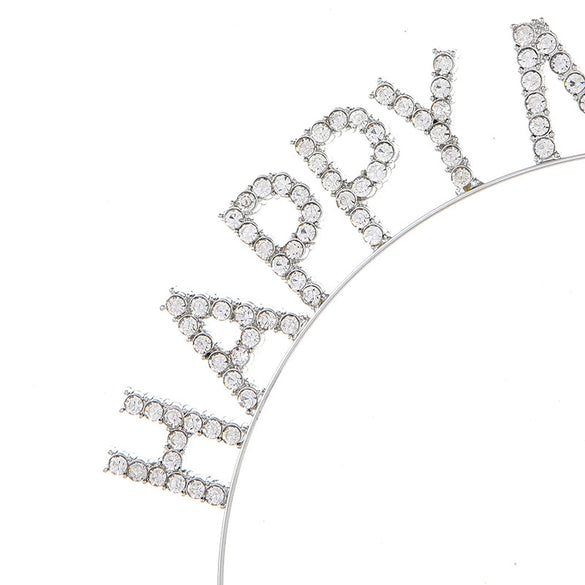 Alloy Letter Rhinestone Hair Hoop Electroplating Unisex Hair Accessories