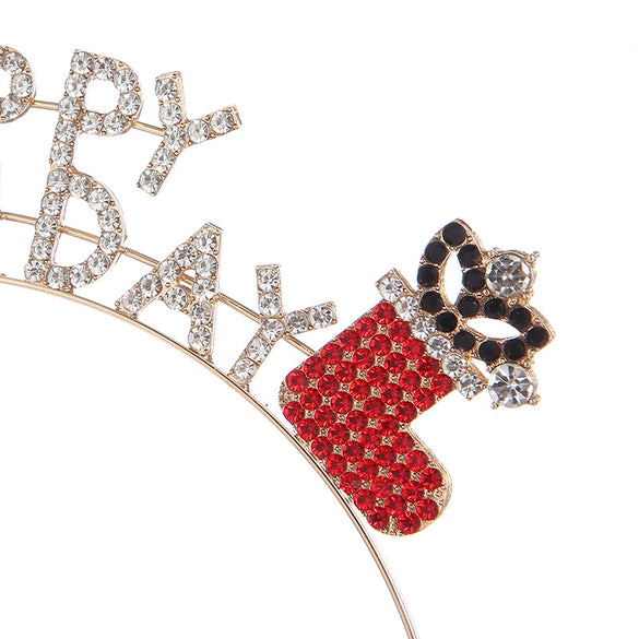 Alloy Letter Style Electroplated Hair Accessories Hairband For Girl Party Christmas Headdress