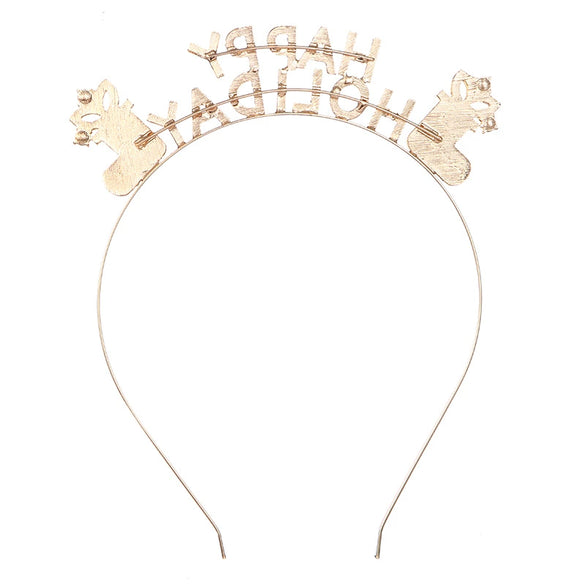 Alloy Letter Style Electroplated Hair Accessories Hairband For Girl Party Christmas Headdress