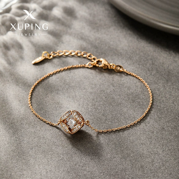 Alloy Light Luxury Geometric Microinlaid Zircon Electroplated Bracelet For Women