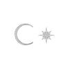 Alloy Light Luxury Star And Moon Asymmetrical Electroplated Women's Earrings