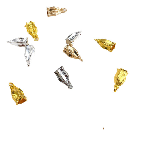 Alloy Lily Flower Bud Pendant Jewelry Accessories With Colorpreserving Electroplating