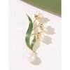 Alloy Lily Of The Valley Brooch For Women With Electroplating Treatment And Natural Style