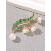 Alloy Lilyinthevalley Orchid Brooch For Women Electroplated Natural Style Suit Jacket Pin Accessories