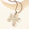 Alloy Liquid Flower Necklace Electroplated Simple Metal Style