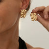 Alloy Liquid Metal Pleated Geometric Electroplating Animal Zodiac Women's Earrings