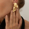 Alloy Liquid Metal Pleated Geometric Electroplating Animal Zodiac Women's Earrings