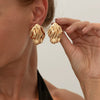 Alloy Liquid Metal Pleated Geometric Electroplating Animal Zodiac Women's Earrings