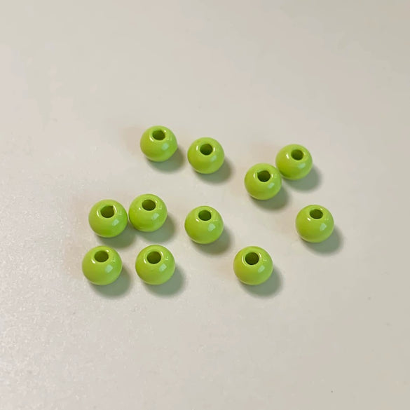Alloy Loose Beads For Diy Jewelry Accessories Round Solid Color Baked Varnish Treated
