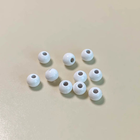 Alloy Loose Beads For Diy Jewelry Accessories Round Solid Color Baked Varnish Treated