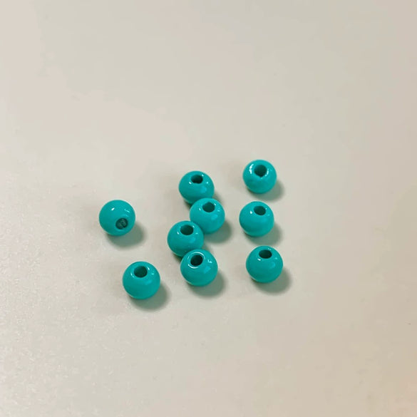Alloy Loose Beads For Diy Jewelry Accessories Round Solid Color Baked Varnish Treated