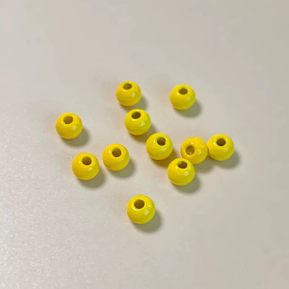 Alloy Loose Beads For Diy Jewelry Accessories Round Solid Color Baked Varnish Treated