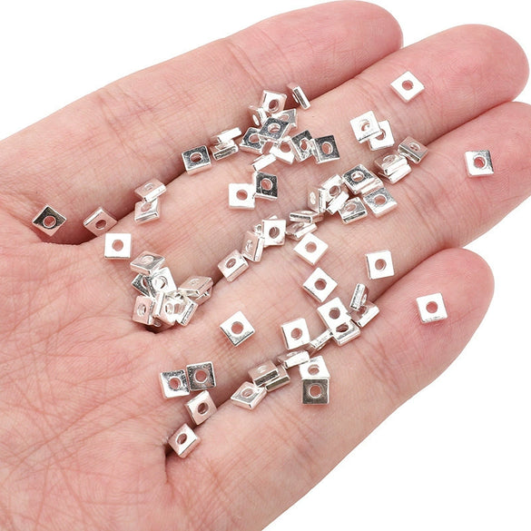 Alloy Loose Beads Spacer Beads Wheel Beads Square Beads Handmade Diy Bracelet Necklace Semifinished Electroplated Accessories