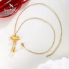 Alloy Lotus Tassel Pendant Necklace Light Luxury Electroplating Design For Women
