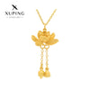 Alloy Lotus Tassel Pendant Necklace Light Luxury Electroplating Design For Women