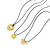 Alloy Love Bow Star Pendant Necklace Threepiece Set Electroplated For Women