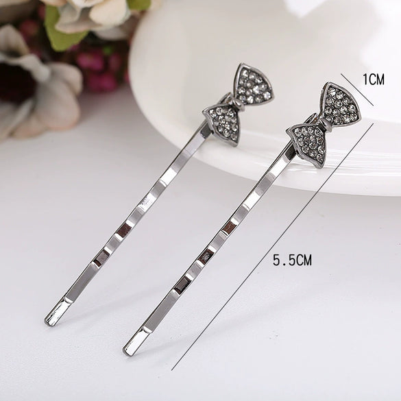 Alloy Love Bow Tie Onepiece Clip Hairpin Cute Hair Accessories Electroplated