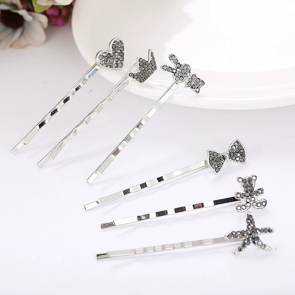 Alloy Love Bow Tie Onepiece Clip Hairpin Cute Hair Accessories Electroplated