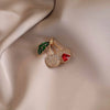 Alloy Love Cherry Brooch Electroplated Women's Suit Pin Minimalist Fruit Style Accessories