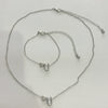 Alloy Love Drops Bells Letters Peach Heart Pendant Necklace Bracelet 2 Piece Set Electroplated Jewelry