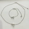 Alloy Love Drops Bells Letters Peach Heart Pendant Necklace Bracelet 2 Piece Set Electroplated Jewelry