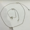 Alloy Love Drops Bells Letters Peach Heart Pendant Necklace Bracelet 2 Piece Set Electroplated Jewelry