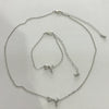 Alloy Love Drops Bells Letters Peach Heart Pendant Necklace Bracelet 2 Piece Set Electroplated Jewelry