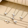 Alloy Love Drops Bells Letters Peach Heart Pendant Necklace Bracelet 2 Piece Set Electroplated Jewelry