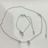 Alloy Love Drops Bells Letters Peach Heart Pendant Necklace Bracelet 2 Piece Set Electroplated Jewelry