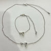 Alloy Love Drops Bells Letters Peach Heart Pendant Necklace Bracelet 2 Piece Set Electroplated Jewelry