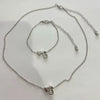 Alloy Love Drops Bells Letters Peach Heart Pendant Necklace Bracelet 2 Piece Set Electroplated Jewelry