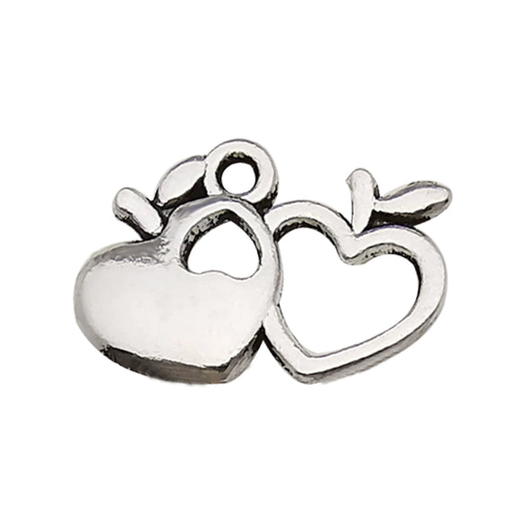 Alloy Love Heart And Love Letter Pendant Necklace Bracelet Keychain Vintage Style Electroplated