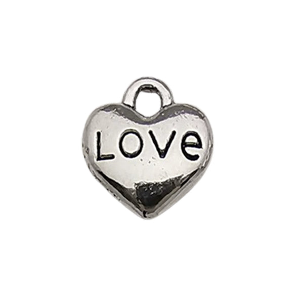 Alloy Love Heart And Love Letter Pendant Necklace Bracelet Keychain Vintage Style Electroplated