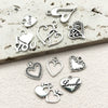 Alloy Love Heart And Love Letter Pendant Necklace Bracelet Keychain Vintage Style Electroplated