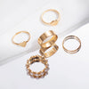Alloy Love Heart Pearl Joint Ring Set For Women With Electroplating