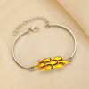 Alloy Love Pattern Diamondencrusted Electroplated Open Bracelet