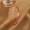 Alloy Love Pattern Diamondencrusted Electroplated Open Bracelet