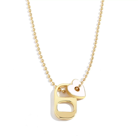 Alloy Love Pendant Necklace With Oil Drop Design And Heart Shape For Women