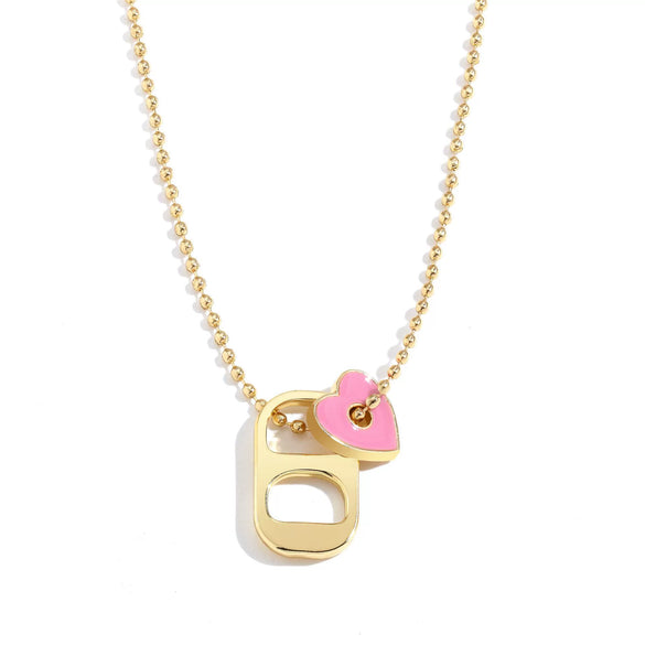 Alloy Love Pendant Necklace With Oil Drop Design And Heart Shape For Women