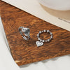 Alloy Love Pendant Ring Set Creative Retro Cartoon Heart Sculpture Unisex