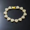 Alloy Love Shape Diamond Hip Hop Style Men's Cuban Chain Jewelry