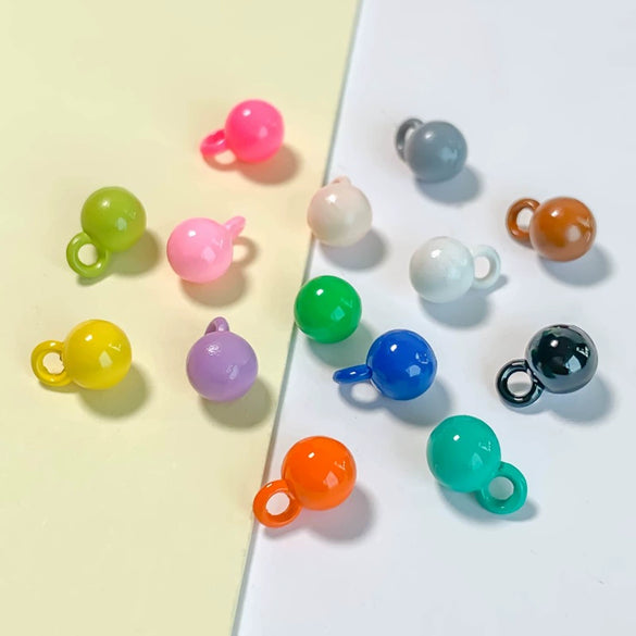 Alloy Macaron Color Solid Color Round Bead Pendant Mobile Phone Chain Key Chain Jewelry Accessories With Baking Paint