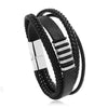 Alloy Magnet Buckle Leather Rope Handmade Geometric Vintage Bracelet For Men