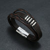 Alloy Magnet Buckle Leather Rope Handmade Geometric Vintage Bracelet For Men