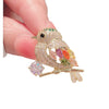 Alloy Magpie Bird Flower Pattern Electroplated Brooch For Women