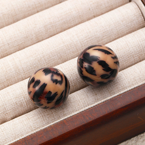 Alloy Maillard Brown Leopard Geometric Electroplating Women's Earrings