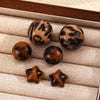 Alloy Maillard Brown Leopard Geometric Electroplating Women's Earrings