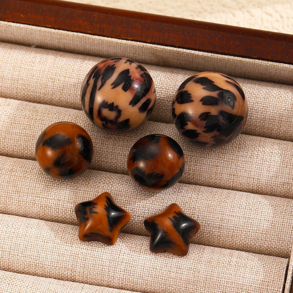 Alloy Maillard Brown Leopard Geometric Electroplating Women's Earrings