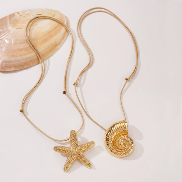 Alloy Marine Animal Clavicle Chain Necklace With Electroplating Design